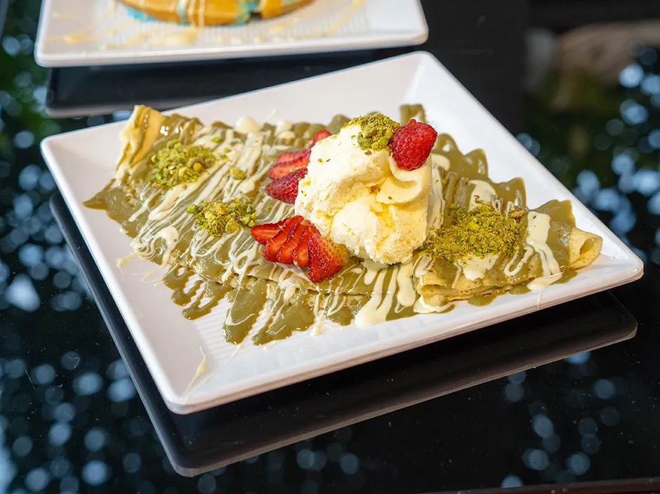 Pistachio crepe